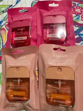 Moisturizing Spray Hand Sanitizer — Pink Sugar & Bellini Glow (Pink, Peach)